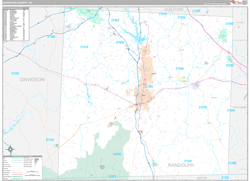 Randolph County, NC Wall Map Premium Style 2024