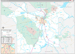 Rapides County Wall Map Premium Style 2026