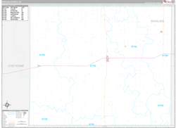 Rawlins County, KS Wall Map Premium Style 2024