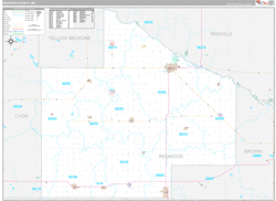 Redwood County, MN Wall Map Premium Style 2024