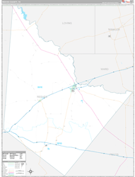 Reeves County, TX Wall Map Premium Style 2024