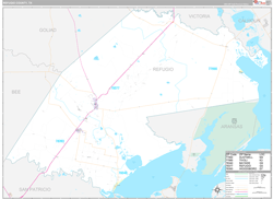 Refugio County, TX Wall Map Premium Style 2024
