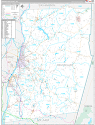 Rensselaer County Wall Map Premium Style 2026