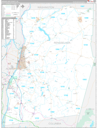 Rensselaer County, NY Wall Map Premium Style 2024
