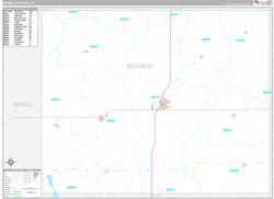 Republic County, KS Wall Map Premium Style 2024