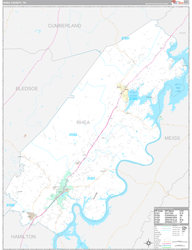 Rhea County, TN Wall Map Premium Style 2024