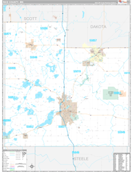 Rice County, MN Wall Map Premium Style 2024