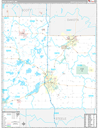 Rice County, MN Wall Map Premium Style 2026