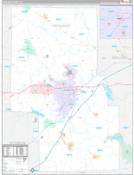 Richland County, OH Wall Map Premium Style 2024