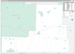 Ripley County, MO Wall Map Premium Style 2024