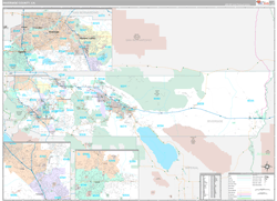 Riverside County, CA Wall Map Premium Style 2024