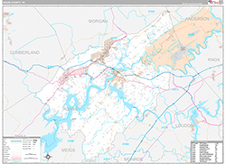 Roane County Wall Map Premium Style 2026