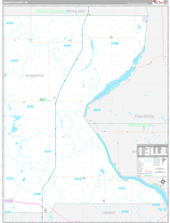 Roberts County, SD Wall Map Premium Style 2024