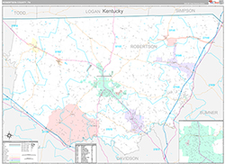 Robertson County Wall Map Premium Style 2026