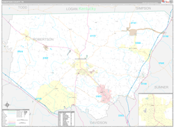 Robertson County, TN Wall Map Premium Style 2024