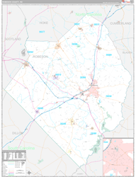 Robeson County, NC Wall Map Premium Style 2024