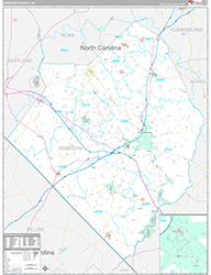 Robeson County, NC Wall Map Premium Style 2026