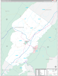 Rockbridge County, VA Wall Map Premium Style 2024