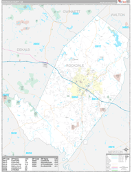Rockdale County, GA Wall Map Premium Style 2024