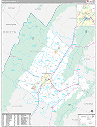 Rockingham County Wall Map Premium Style 2026