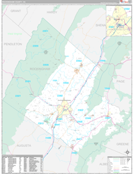 Rockingham County, VA Wall Map Premium Style 2024