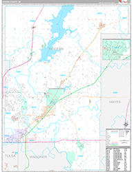 Rogers County Wall Map Premium Style 2026