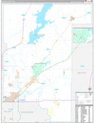 Rogers County, OK Wall Map Premium Style 2024