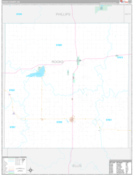 Rooks County, KS Wall Map Premium Style 2024