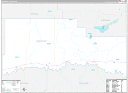 Roosevelt County, MT Wall Map Premium Style 2023