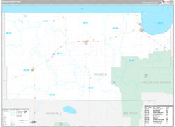 Roseau County, MN Wall Map Premium Style 2024