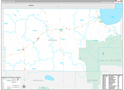 Roseau County, MN Wall Map Premium Style 2026