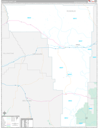 Rosebud County, MT Wall Map Premium Style 2024