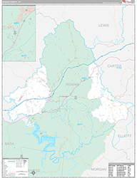Rowan County Wall Map Premium Style 2026