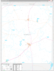 Runnels County, TX Wall Map Premium Style 2024