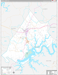 Russell County, KY Wall Map Premium Style 2026