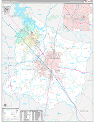 Rutherford County Wall Map Premium Style 2026