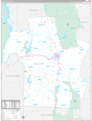 Rutland County, VT Wall Map Premium Style 2024