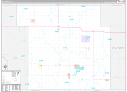 Sac County, IA Wall Map Premium Style 2024