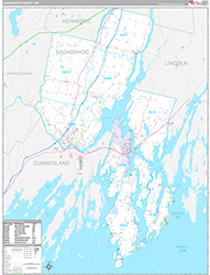 Sagadahoc County Wall Map Premium Style 2026