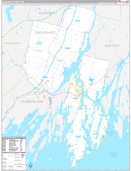 Sagadahoc County, ME Wall Map Premium Style 2024