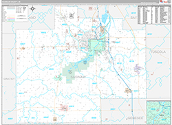 Saginaw County Wall Map Premium Style 2026