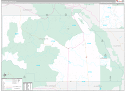 Saguache County, CO Wall Map Premium Style 2024