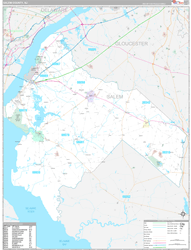Salem County, NJ Wall Map Premium Style 2024