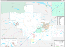 Saline County, AR Wall Map Premium Style 2024