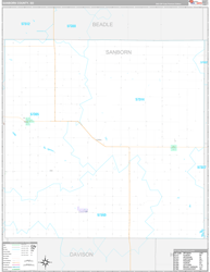 Sanborn County, SD Wall Map Premium Style 2024