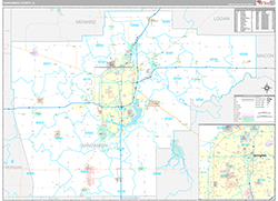 Sangamon County Wall Map Premium Style 2026