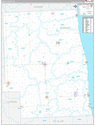 Sanilac County Wall Map Premium Style 2026