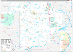 Sauk County, WI Wall Map Premium Style 2026