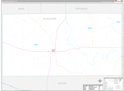 Schleicher County, TX Wall Map Premium Style 2024