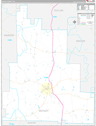 Schley County Wall Map Premium Style 2026
